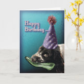 ハッピーバースデーの咀嚼の靴…. カード (黄色い花)