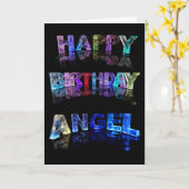 ハッピーバースデーの天使カード カード (黄色い花)