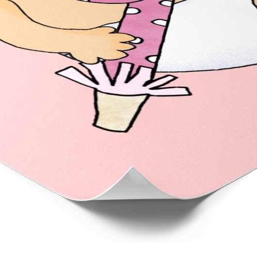 ハッピーバースデーの女の子の願い1歳 ポスター (角)