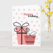 ハッピーバースデーの女の子 カード (黄色い花)