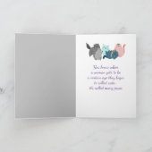 ハッピーバースデーの女性が猫を集める手のユーモア カード (内部)