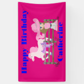 ハッピーバースデーの女性のカーボーイの旗 横断幕 (縦)