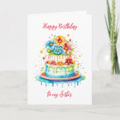 ハッピーバースデーの妹パーソナライズされた カード (正面)