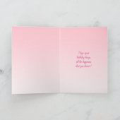 ハッピーバースデーの妹ピンク牡丹 カード (内部)