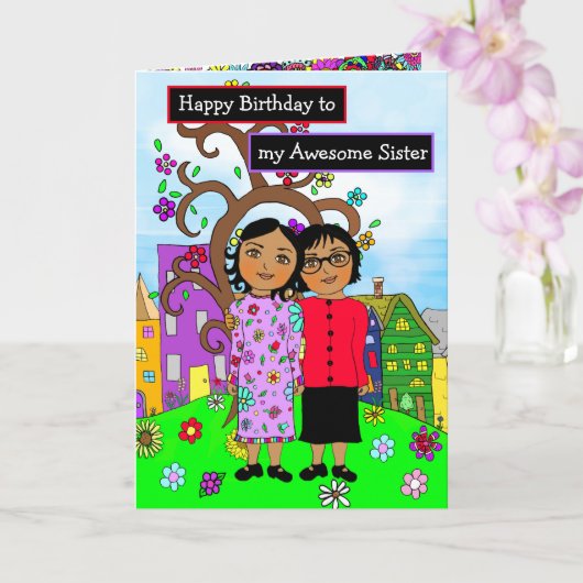 ハッピーバースデーの妹素晴らしへ カード (蘭)