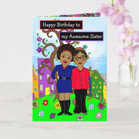 ハッピーバースデーの妹素晴らしへ カード (蘭)