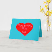 ハッピーバースデーの妻 | シックエレガントハート カード (黄色い花)