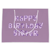 ハッピーバースデーの姉妹のギフトバッグ ラージペーパーバッグ (正面)