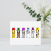 ハッピーバースデーの姉妹猫たち ポストカード (スタンド正面)