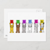 ハッピーバースデーの姉妹猫たち ポストカード (正面/裏面)