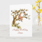 ハッピーバースデーの姉妹 カード (黄色い花)