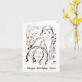 ハッピーバースデーの姉妹 カード (黄色い花)