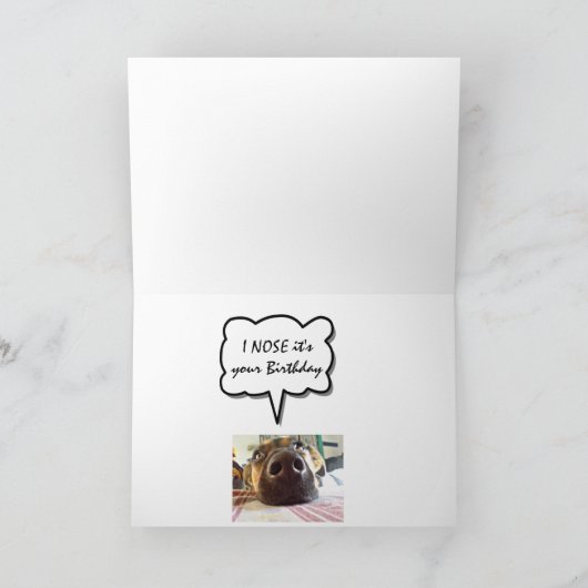 ハッピーバースデーの姉妹Iの鼻それはあなたのかわいい犬です カード (内部)