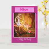 ハッピーバースデーの姪と妖精の姪の誕生日 カード (黄色い花)