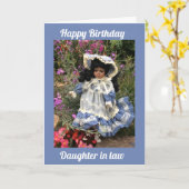 ハッピーバースデーの娘ブラックドール3 カード (黄色い花)