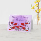 ハッピーバースデーの娘、ケシの分野 カード (黄色い花)