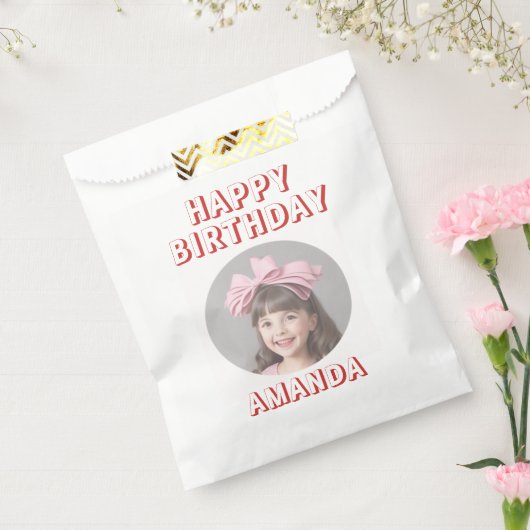 ハッピーバースデーの子パーティー名前をカスタムする写真 フェイバーバッグ (封をした状態)