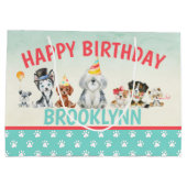 ハッピーバースデーの子犬 ラージペーパーバッグ (裏面)