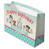 ハッピーバースデーの子犬 ラージペーパーバッグ (裏面アングル)