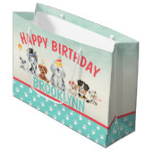 ハッピーバースデーの子犬 ラージペーパーバッグ (正面アングル)