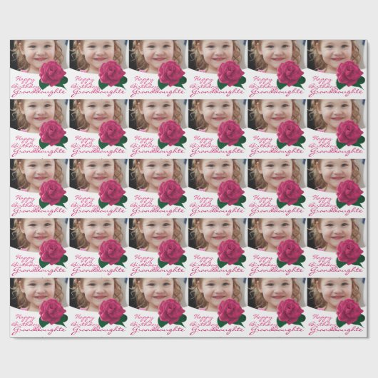 ハッピーバースデーの孫娘のピンクの包装紙 ラッピングペーパー (フラット)