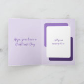 ハッピーバースデーの孫娘の葉のパターン紫 カード (内部)