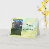 ハッピーバースデーの山頂カード カード (黄色い花)