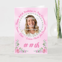 ハッピーバースデーの希望と写真のアップロードと名前、 カード