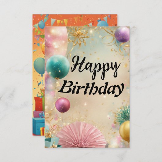 ハッピーバースデーの希望 サンキューカード (正面/裏面)