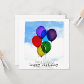 ハッピーバースデーの平らな写真カード カード (正面/裏面インサイチュ)