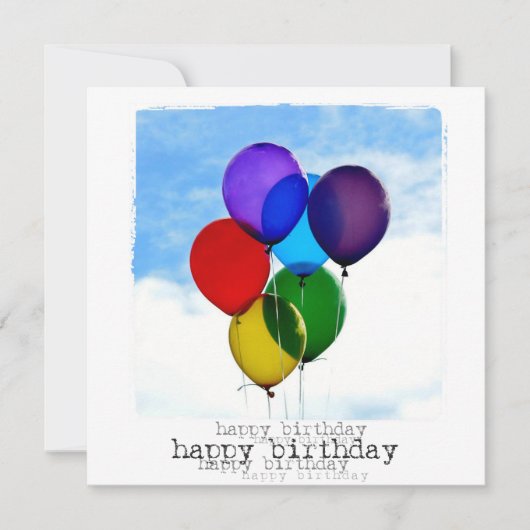 ハッピーバースデーの平らな写真カード カード (正面)