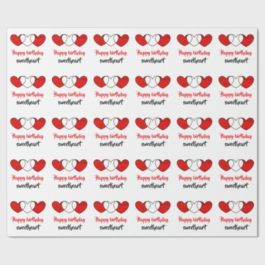 ハッピーバースデーの恋人の包装紙 ラッピングペーパー (フラット)