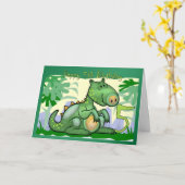 ハッピーバースデーの恐竜カード第5誕生日 カード (黄色い花)