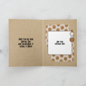 ハッピーバースデーの息子の写真茶色 カード (内部)