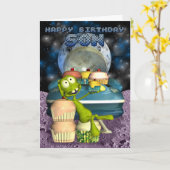 ハッピーバースデーの息子、この世界から、エイリアンとの カード (黄色い花)