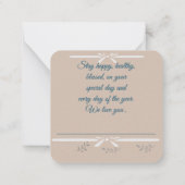 ハッピーバースデーの息子： ノートカード (裏面)