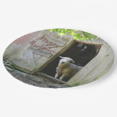 ハッピーバースデーの愛らしいヒツジ ペーパープレート (アングル)