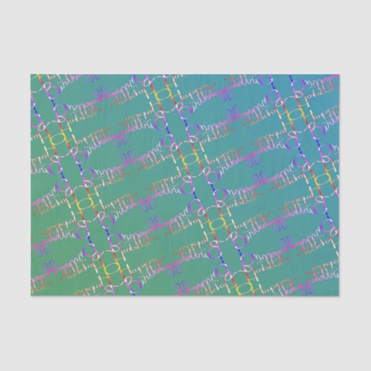 ハッピーバースデーの手書 薄葉紙 (正面)