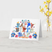 ハッピーバースデーの手紙 カード (黄色い花)