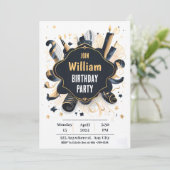 ハッピーバースデーの招待カード01 招待状 (スタンド正面)