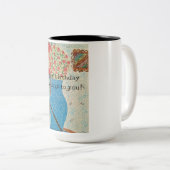 ハッピーバースデーの挨拶カスタマイズだ！ ツートーンマグカップ (正面右)