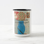 ハッピーバースデーの挨拶カスタマイズだ！ ツートーンマグカップ (中央)