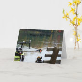 ハッピーバースデーの挨拶状 カード (黄色い花)