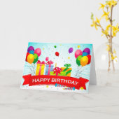 ハッピーバースデーの挨拶状 カード (黄色い花)