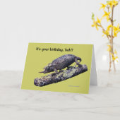 ハッピーバースデーの挨拶状(緑で) カード (黄色い花)