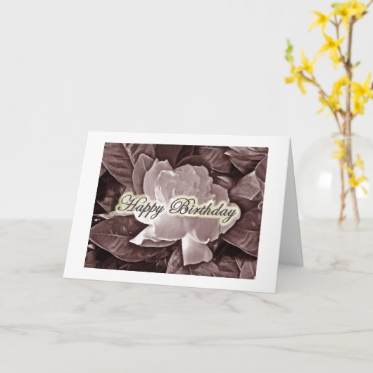 ハッピーバースデーの挨拶- Gardenia カード (黄色い花)