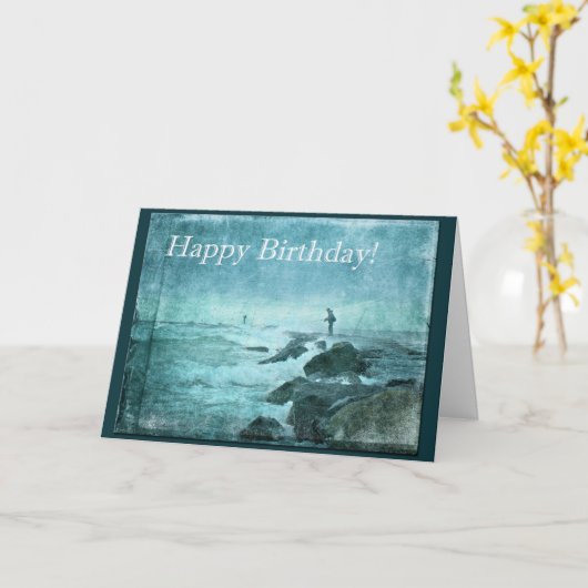 ハッピーバースデーの挨拶 – Jetty魚釣り カード (黄色い花)