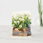 ハッピーバースデーの摘み立てのタカラユリ カード (正面)