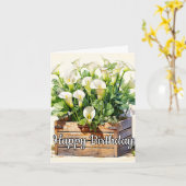 ハッピーバースデーの摘み立てのタカラユリ カード (黄色い花)