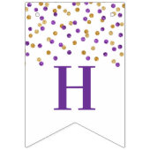 ハッピーバースデーの旗の紫色の金ゴールドの紙吹雪 バンティングフラッグ (第2の旗)